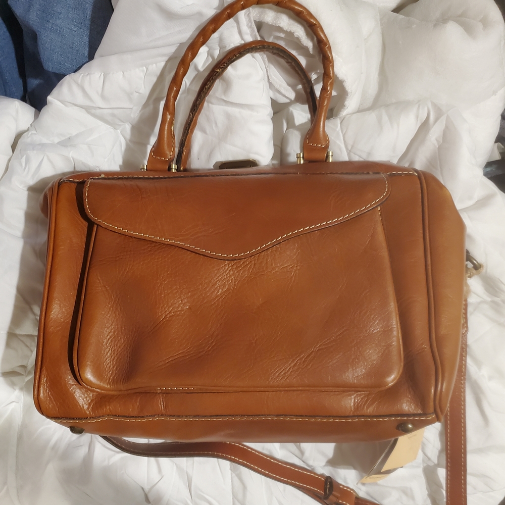 Patricia Nash Heritage Col. Nieve Leather Satchel NWT